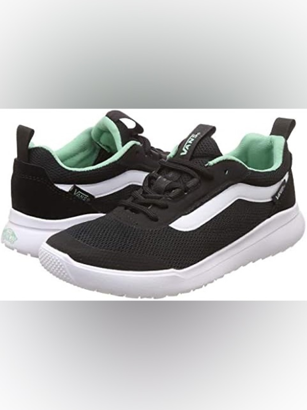 Vans Black and Mint Sneakers